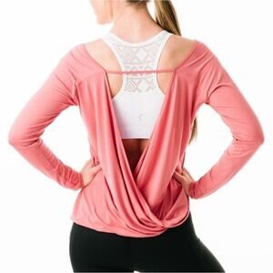 NWT ZYIA Namaste Long Sleeve Tee in Light Brick Size Large